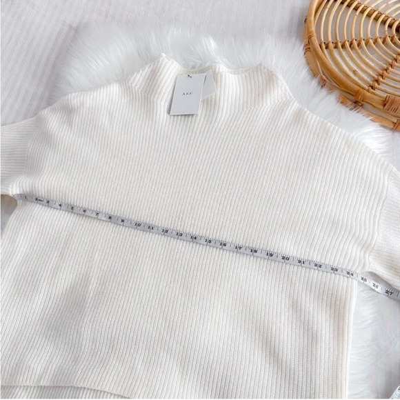 A.L.C Helena Merino Wool Sweater Mock High Neck Cream Women’s Large NEW - Picture 12 of 14